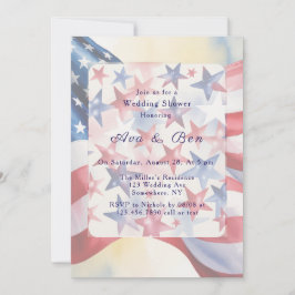 Convite Watercolor Fourth Of July Wedding Shower