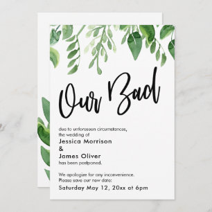 Convite Watercolor Greenery Adiou O Casamento Do Nosso Car