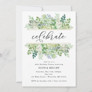 Convite Watercolor Greenery and Foliage Party