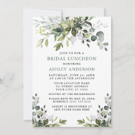 Convite Watercolor Greenery Bridal Luncheon Sage Green