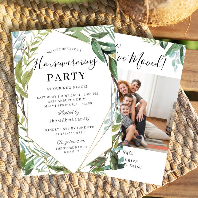 Convite Watercolor Greenery Party (Criador carregado)