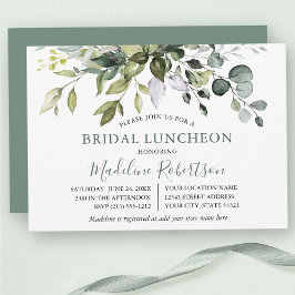 Convite Watercolor Greenery Sage Green Bridal
