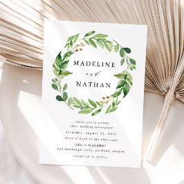 Convite Watercolor Greenery Weath