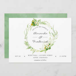 Convite Watercolor Greenery Wedding