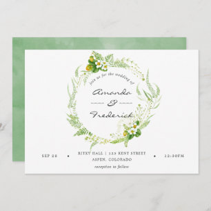 Convite Watercolor Greenery Wedding