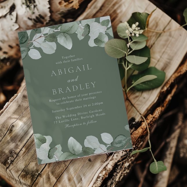 Convite Watercolor Greenery Wedding (Criador carregado)