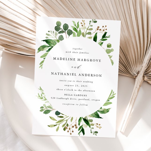 Convite Watercolor Greenery Wedding (Criador carregado)
