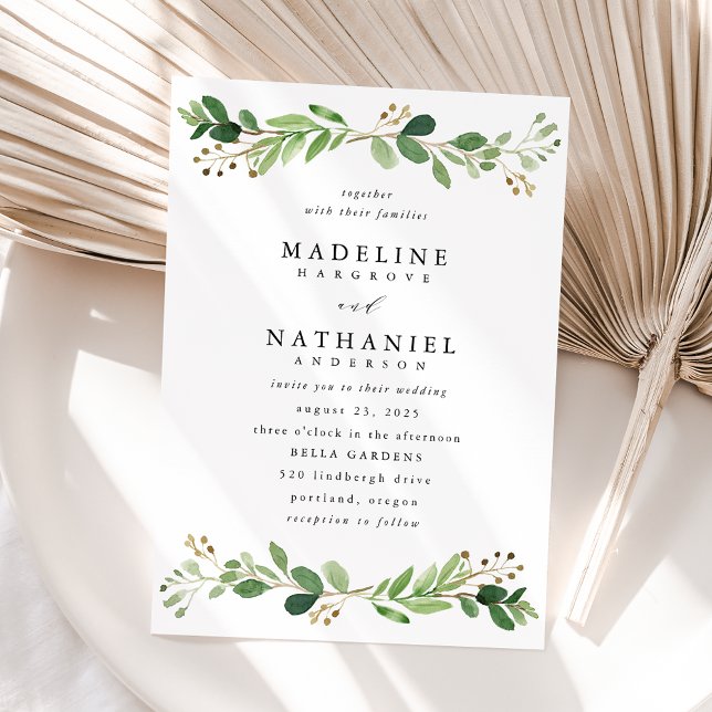 Convite Watercolor Greenery Wedding (Criador carregado)