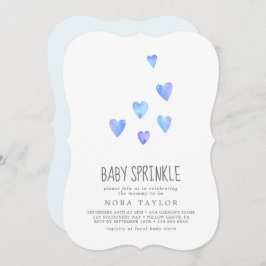 Convite Watercolor Hearts Boy Sprinkle Invitation