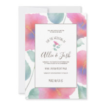 Watercolor Hibiscus Maui Weding
