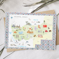 Watercolor Istambul, Turquia Map