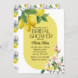 Convite Watercolor Italiana Lemon Azulejo Bridalshower
