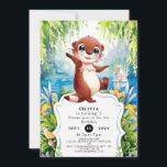 Convite Watercolor Kids Otter Birday<br><div class="desc">Comece a comemoração mágica com o nosso "Convite de Aniversário para Crianças de Aquarela." Esses convites apresentam uma aquarela encantadora de lontras lúdicas em um cenário aquático sereno, completo com pinceladas moles que captam o movimento da água e do ambiente natural. O design usa cores calorosas e linhas fluentes para...</div>