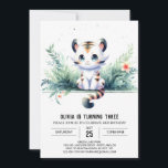 Convite Watercolor Kids Tiger Birthday<br><div class="desc">Watercolor Kids Tiger Birthday apresenta um tigre divertido e bonito em um belo design de aquarela. Este convite digital editável pode ser facilmente personalizado on-line com todos os detalhes do evento. O seu estilo artístico e colorido cria a atmosfera perfeita para uma celebração de aniversário divertida e criativa, fazer-a a...</div>