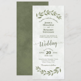 Convite Watercolor Laurel Deixa Casamento Verde Sage