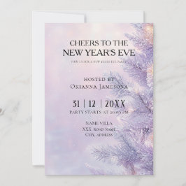 Convite Watercolor lavender New Year's Eve Party 
