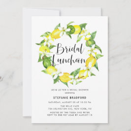 Convite Watercolor Lemon Blossom Wreath Bridal Lunchee