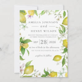 Convite Watercolor Lemon Citrus Fruta Invitation