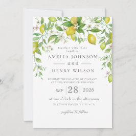 Convite Watercolor Lemon Citrus Fruta Invitation