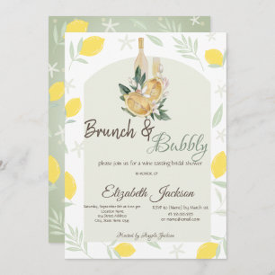 Convite Watercolor Lemons Frame Brunch e Bubble