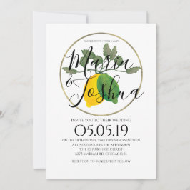 Convite Watercolor Limoncillo Limão Lemon Wedding