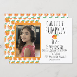 Convite Watercolor Little Halloween Pumpkin Foto