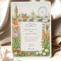 Watercolor London Big Ben Wedding