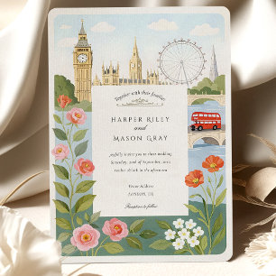 Convite Watercolor London Big Ben Wedding