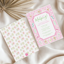 Convite Watercolor Mahjong Tiles Party