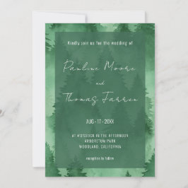 Convite Watercolor Misty Woodland Rustic Modern
