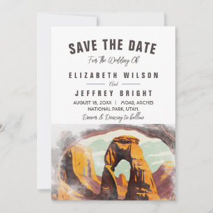 Convite Watercolor Moab Arches Park Utah Salvar a Data