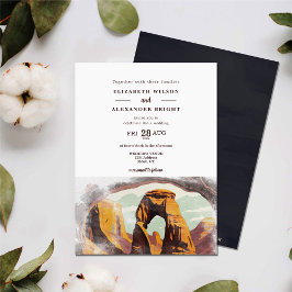 Convite Watercolor Moab Arches Park Utah Salvar a Data