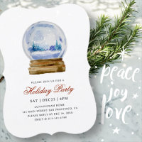 Watercolor Modern Snow Globe Party