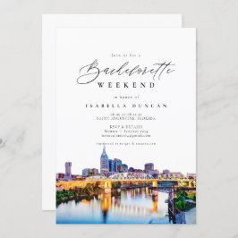 Convite Watercolor Nashville Bachelorette Itinerary e