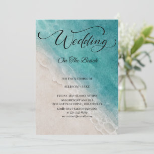 Convite Watercolor No Casamento De Fotos Na Praia