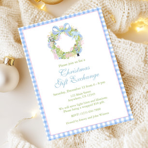 Convite Watercolor Nutcracker Wreath Party