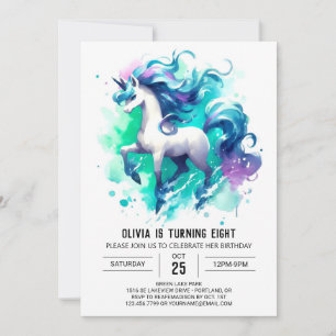 Convite Watercolor Online Horse Birthday