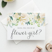 Watercolor Pale Peonies Will You Be My Flower Girl