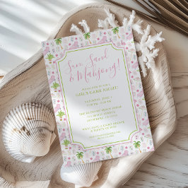 Convite Watercolor Palm Beach Mahjong Party