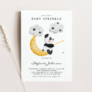 Convite Watercolor Panda Twinkle Twinkle Baby Sprinkle
