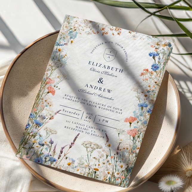 Convite Watercolor Pastel Garden Wedding (Criador carregado)