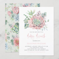 Watercolor Pastel Succulents Baby Brunch