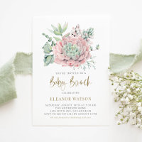 Watercolor Pastel Succulents Baby Brunch