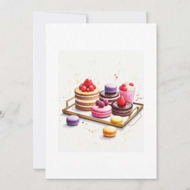 Convite watercolor pastrys (Frente)