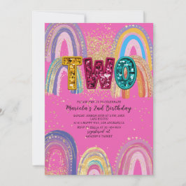 Convite  Watercolor pink and gold stars  BirthdaInvitation