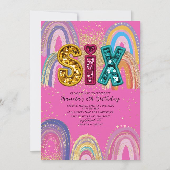 Convite  Watercolor pink and gold stars  BirthdaInvitation (Frente)