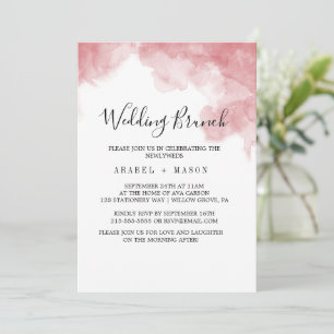 Convite Watercolor Pink Blush & Dourado Wedch Brunch