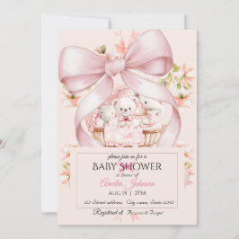 Convite Watercolor Pink Nursery Baby Shower Invitation