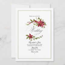 Watercolor Poinsettia e Holly Christmas