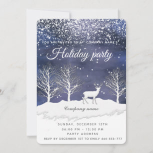 Convite Watercolor pousada de férias no inverno